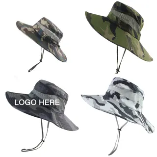 Wide Brim Boonie Hat - White Camouflage