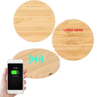 5W Bamboo Wood Wireless Charger - Wood Brown