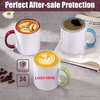 11 Oz. Ceramic Mug w/Colored Handle
