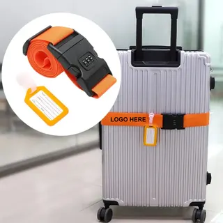 Luggage Straps w/Combination Lock & Tag
