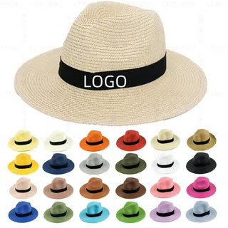 Panama Straw Hats - Beige/Black