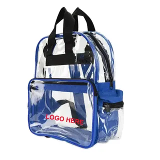 Clear PVC Backpack - Clear/Blue