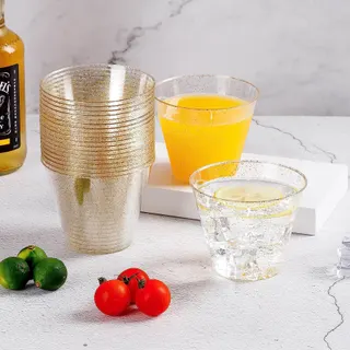 Glitter Plastic Cups - Gold