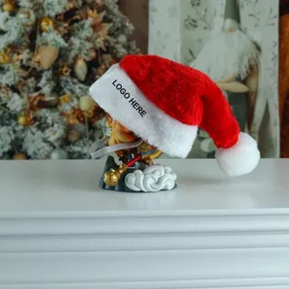 Plush Pet Christmas Hat - Red/White