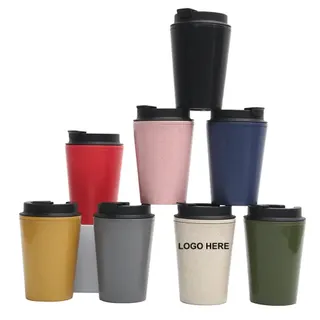 Bamboo Fiber Coffee Cups - Red/Black