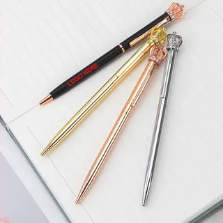 Crown Ballpoint Pens - Black/Rose Gold
