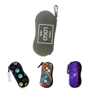 Neoprene Zipper Eyeglasses Case w/Belt Clip - Gray