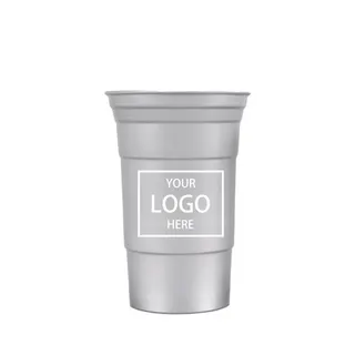 16 oz. Metal Beer Cup - Silver