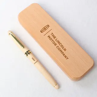 Wooden Pen Case Set - Natural Wood Color