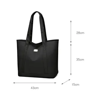 Nylon Oxford Casual Tote Bag - Black