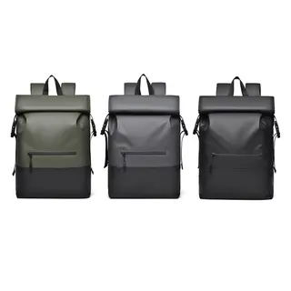 Casual Roll Top Backpack - Green