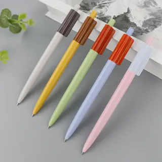 Plastic Color-Block Click Gel Pen - Pink/Light Blue
