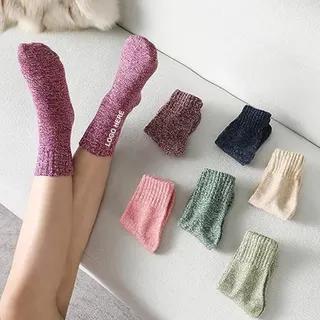 Wool Crew Socks - Pink