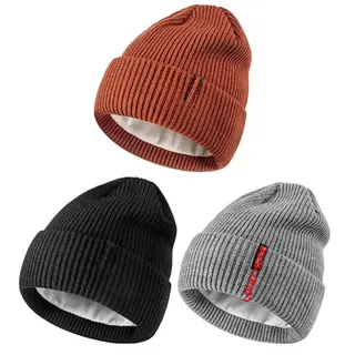 Knit Cuffed Beanie - Orange