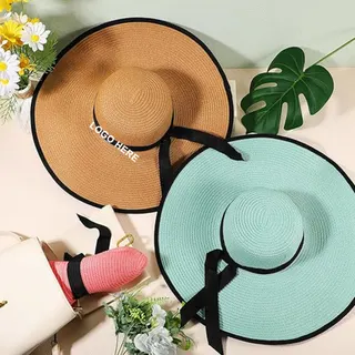 Beach Sun Straw Hat - Yellow/Black