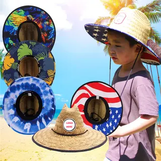Straw Sun Hat - Red/White/Blue/Beige