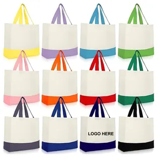 Canvas Tote Bag - White/Yellow
