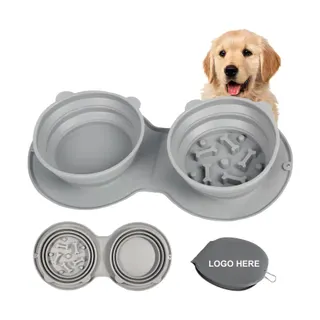 2-in-1 Foldable Pet Slow Feeder Bowl