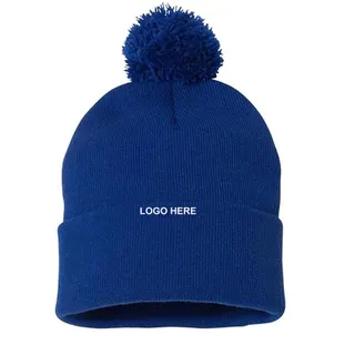 Winter Pompom Beanie - Blue
