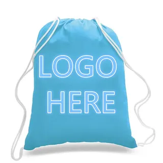 Large Canvas Drawstring Backpack - Yellow