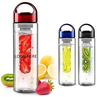 Water Bottle w/Diffuser - Clear/Black